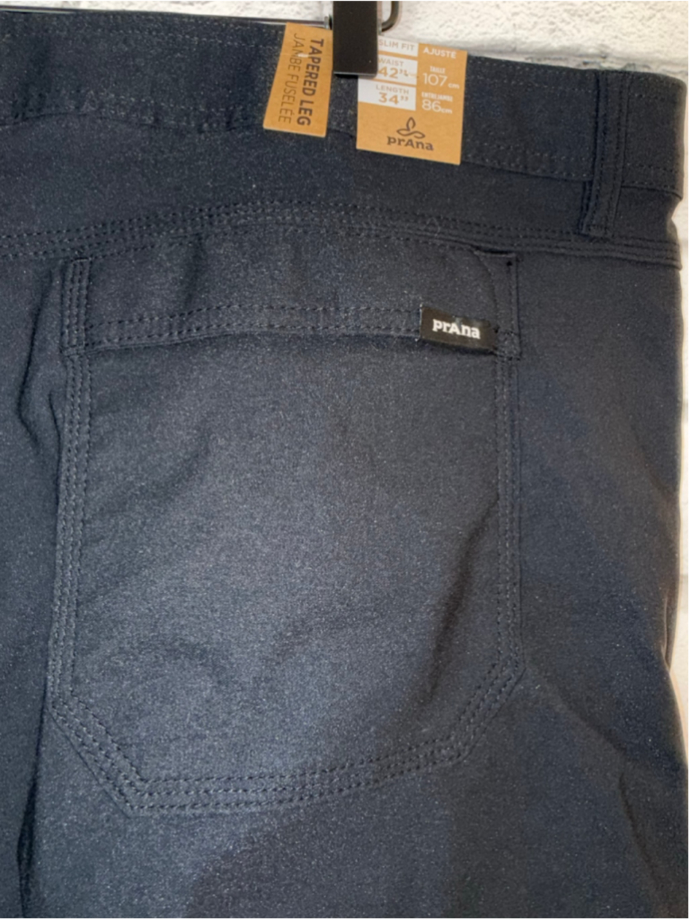 Men's prAna Cargo Pants size 42x34 Black Adjustable Waist Zion Slim Pants NEW - Picture 16 of 16